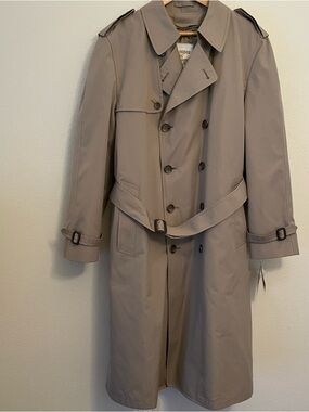 Vintage London Fog Douglas Trench Coat Men’s 42 Reg Tan/Khaki NWT Made In USA
